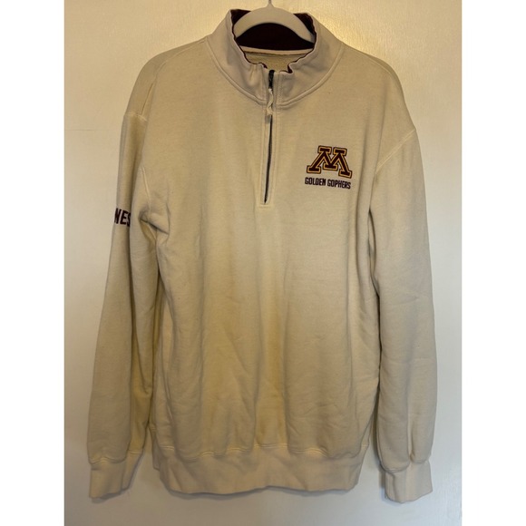 Colosseum Athletics Other - Colosseum Minnesota Golden Gophers Quarter Zip Sweatshirt Cream Mens XL